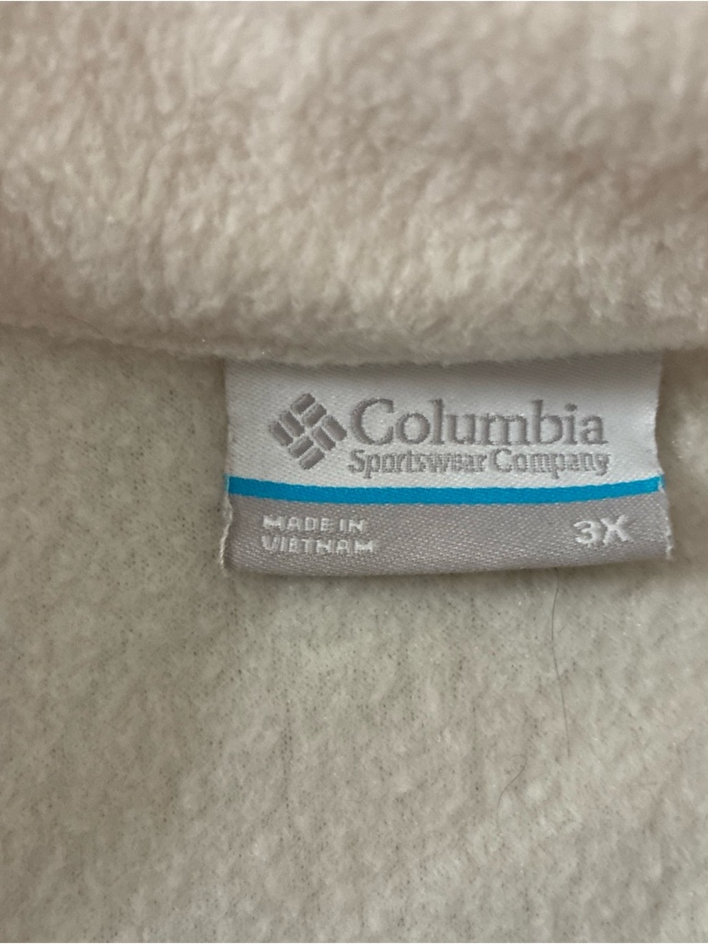 Women Columbia Cream Fleece Pullover with Tan Snap Placket 3XL - Picture 7 of 11